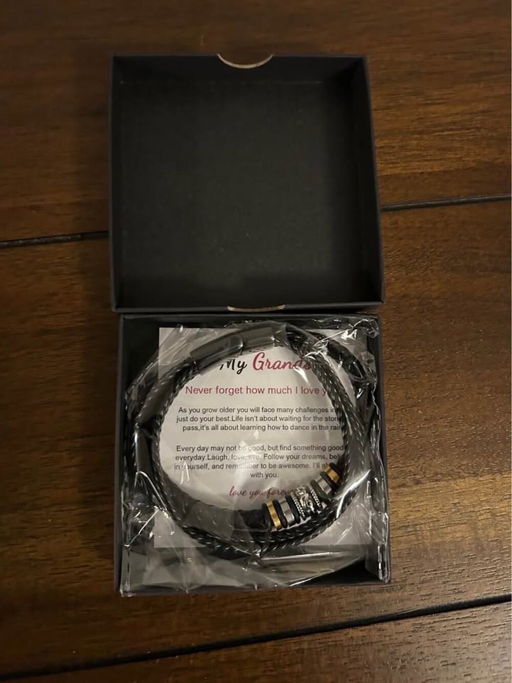Black Braided Bracelet New In Sealed Box